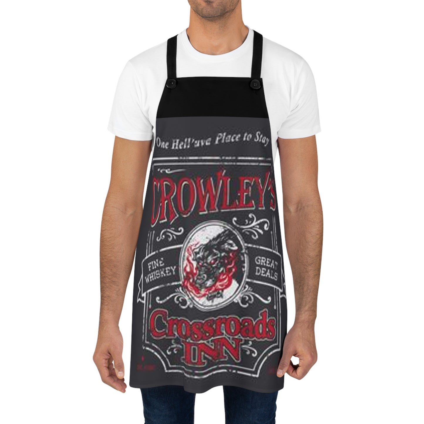 Supernatural "Crowleys Crossroads Inn" black Apron (AOP)