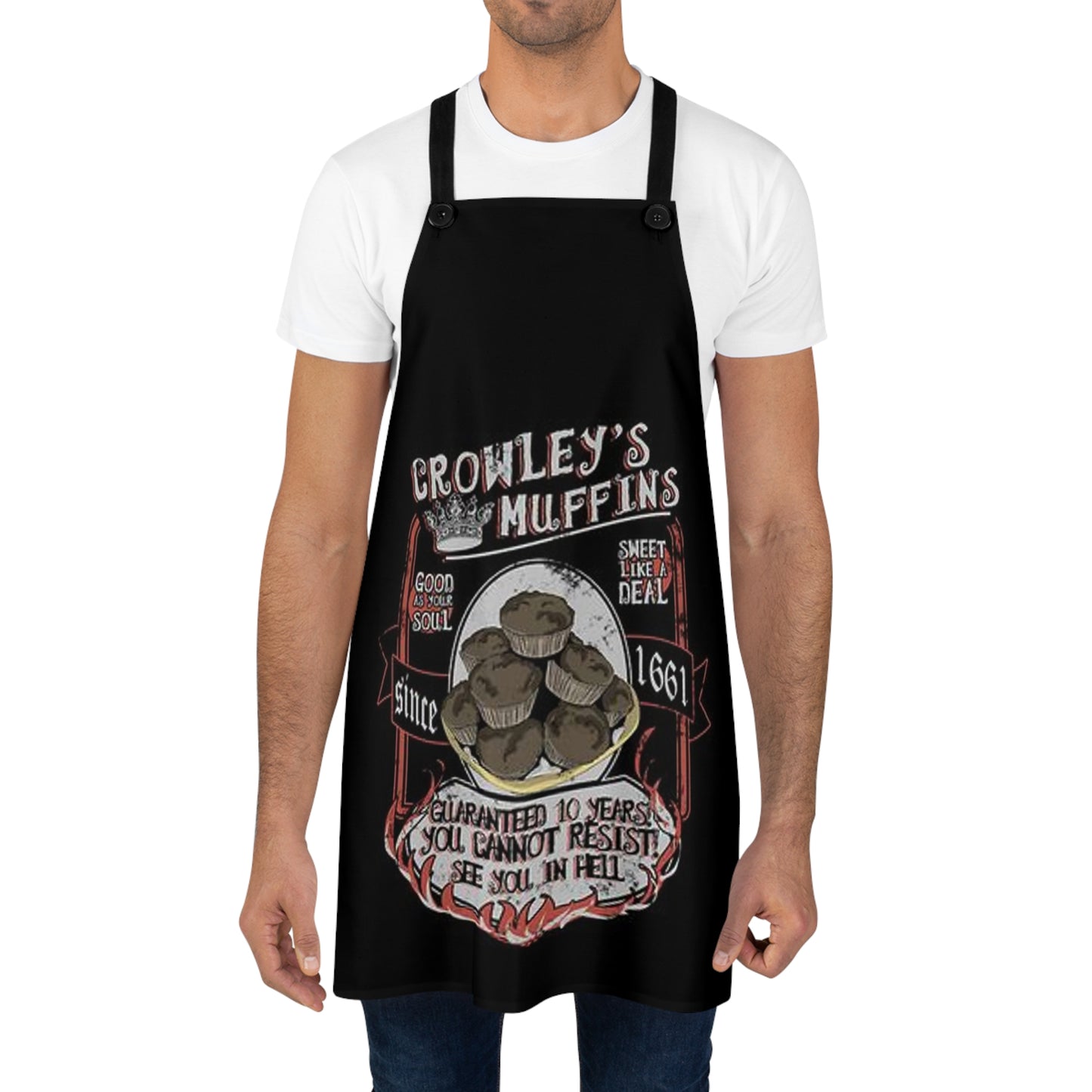 Supernatural "Crowleys Muffins" black Apron (AOP)
