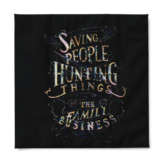 Supernatural "Saving People/Stars" black Duvet Cover