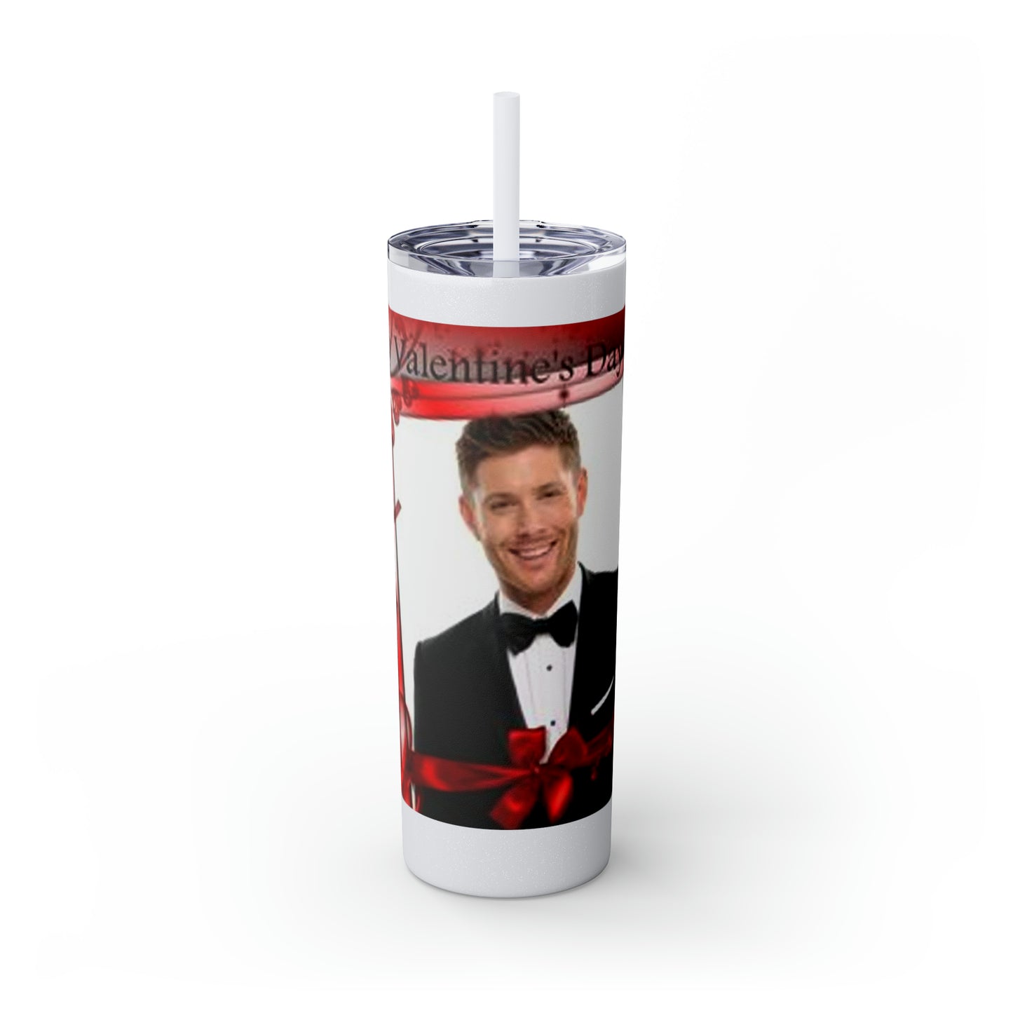 Supernatural Dean Valentine, Skinny Tumbler with Straw, 20oz