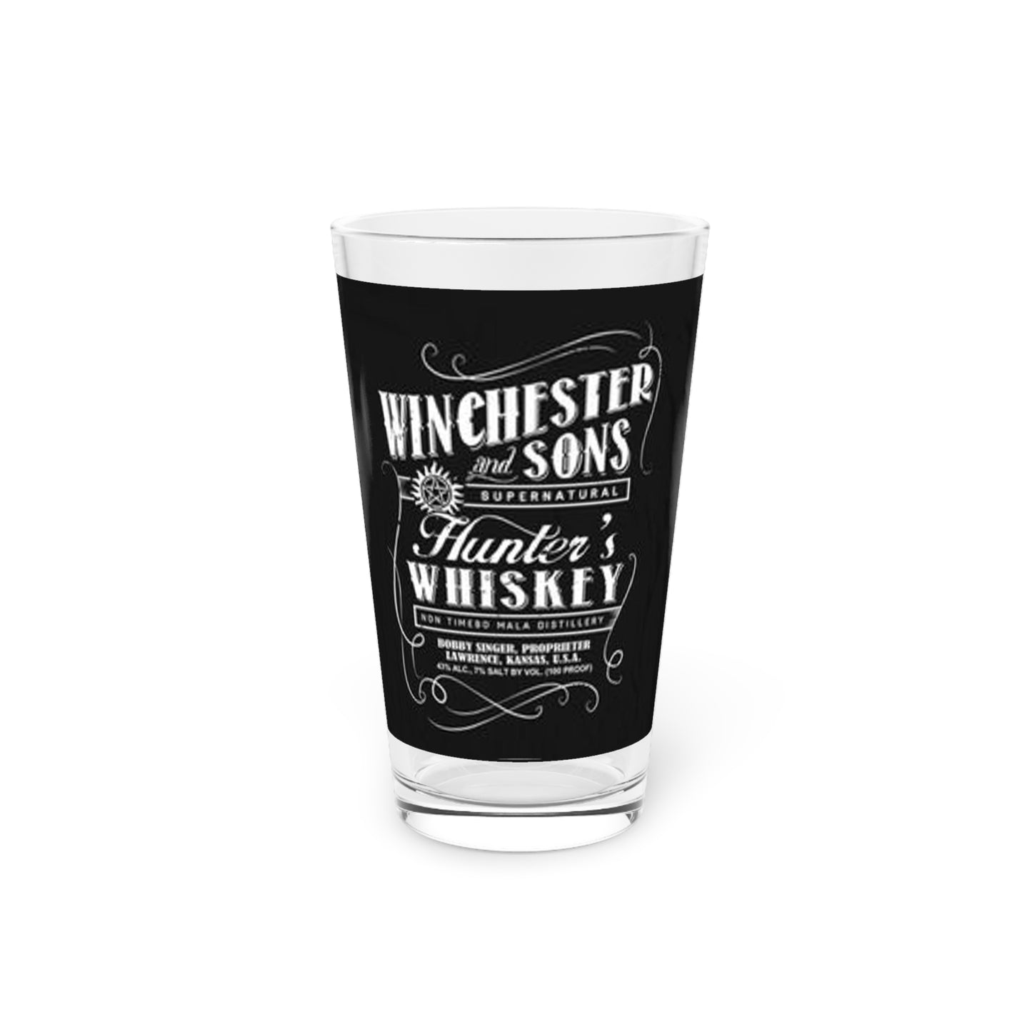 Supernatural "Hunters Whiskey" Pint Glass, 16oz