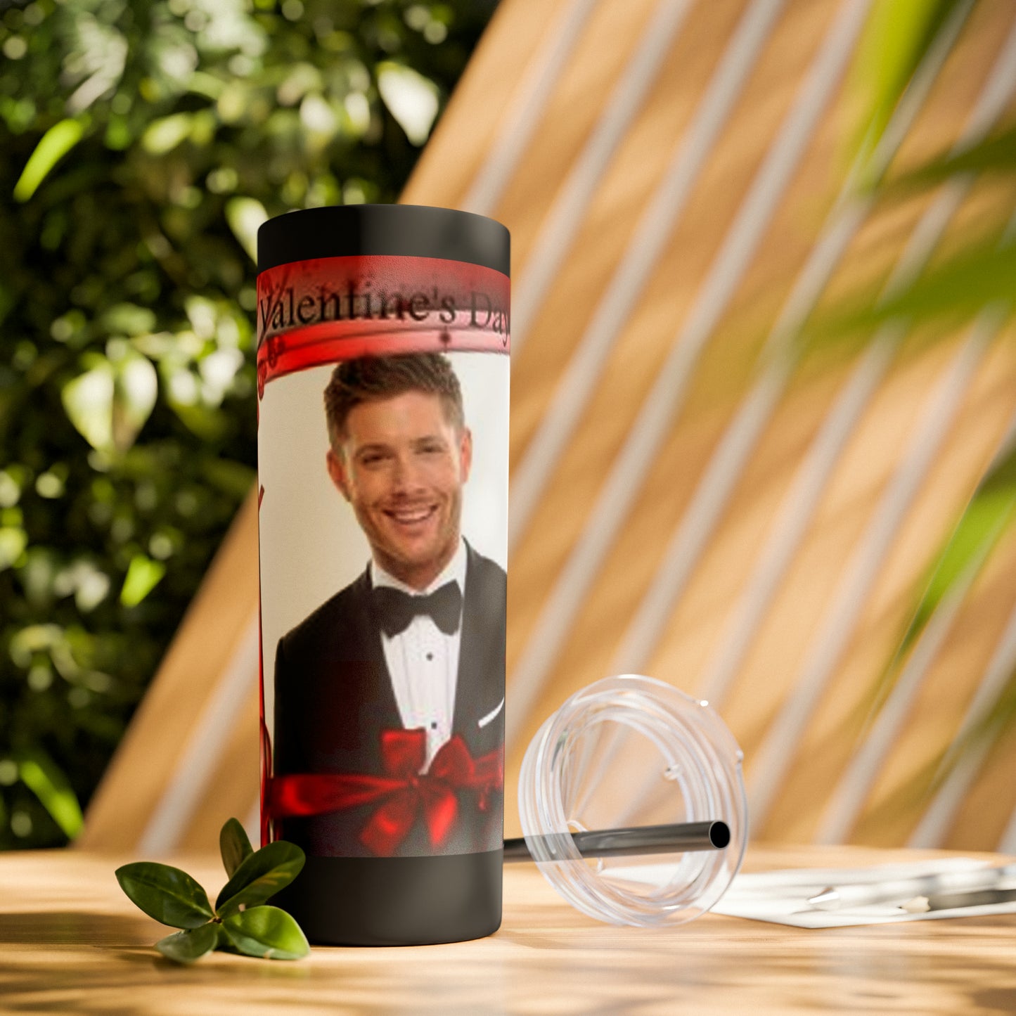 Supernatural Dean Valentine, Skinny Tumbler with Straw, 20oz