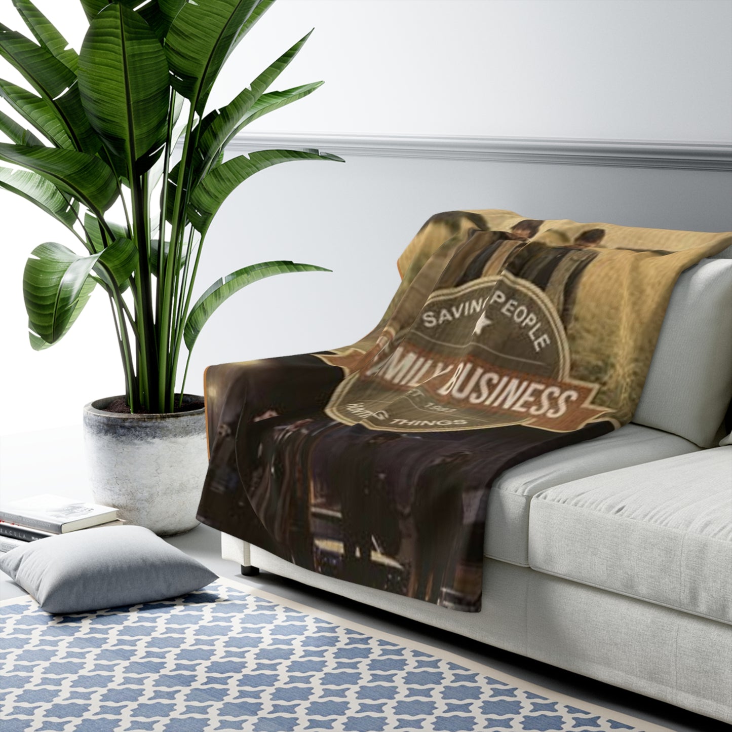 Supernatural "Family Business" Sherpa Fleece Blanket