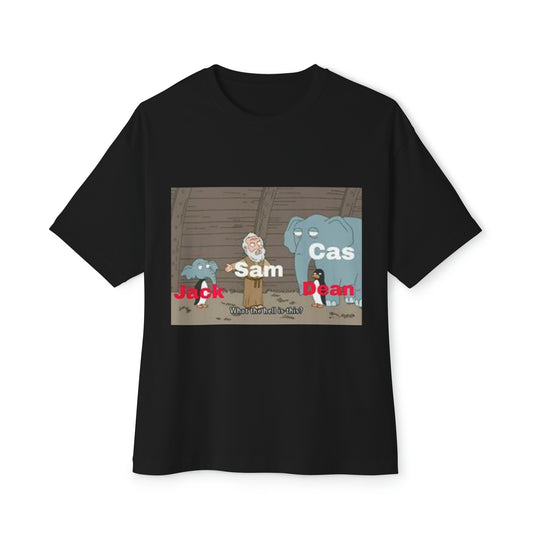 Supernatural cartoon, Unisex Oversized Boxy Tee
