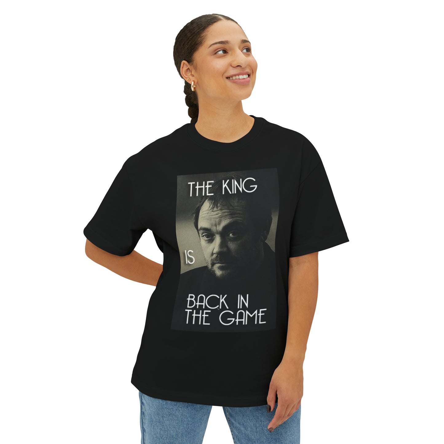 Supernatural Crowley, Unisex Oversized Boxy Tee