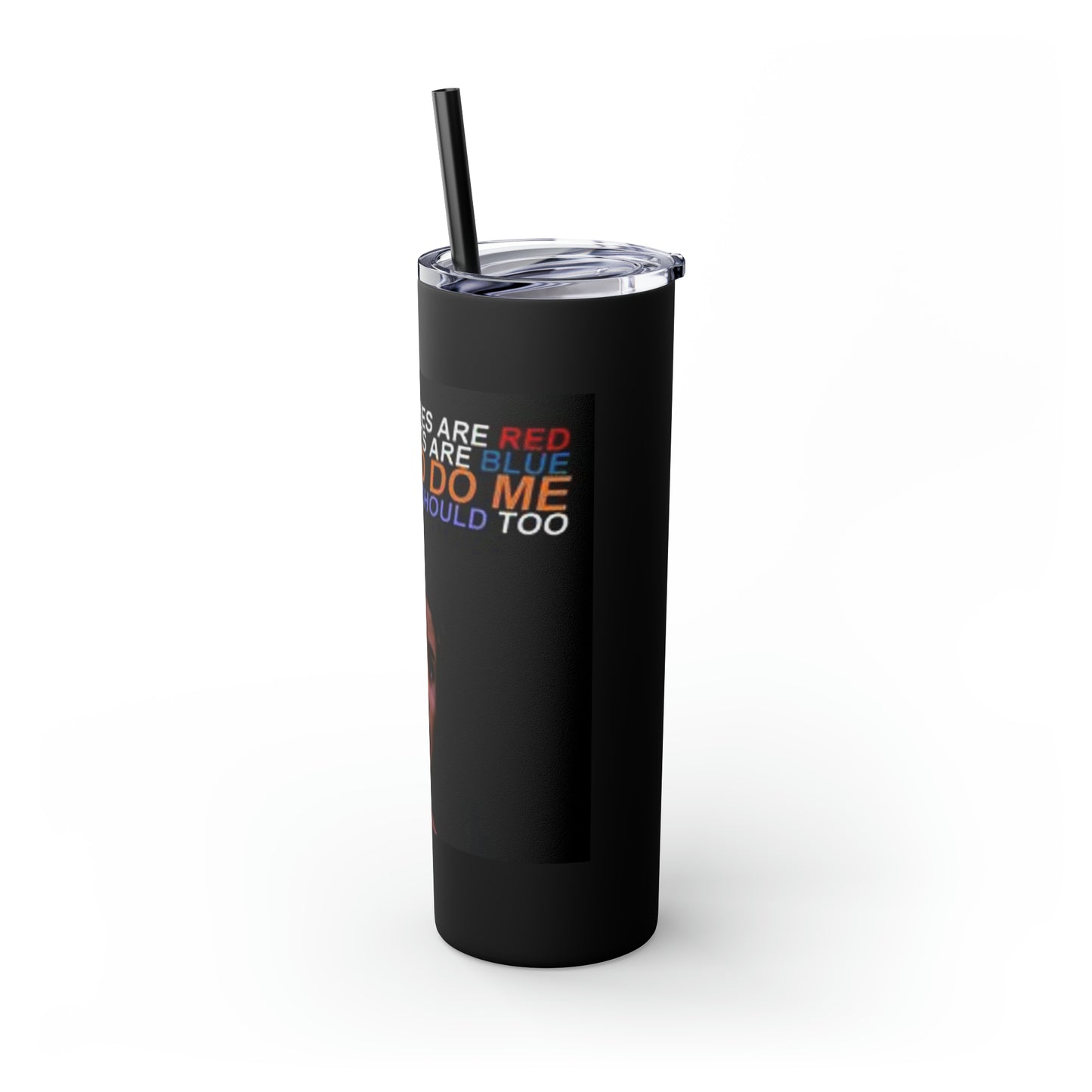 Supernatural Dean Valentine, Skinny Tumbler with Straw, 20oz