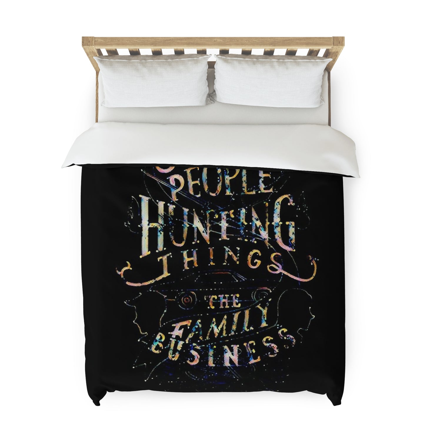 Supernatural "Saving People/Stars" black Duvet Cover
