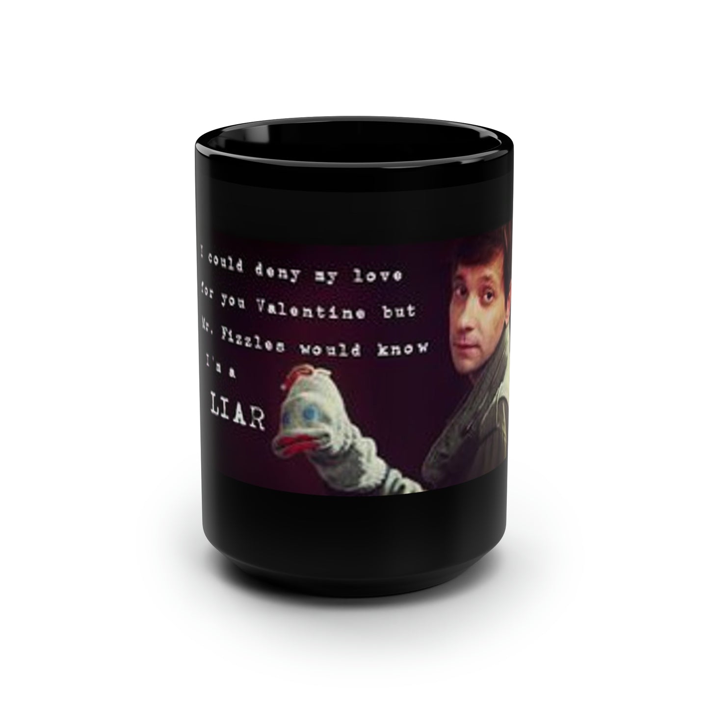 Supernatural "Mr. Fizzles" Valentine, Black Mug, 15oz