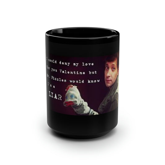 Supernatural "Mr. Fizzles" Valentine, Black Mug, 15oz