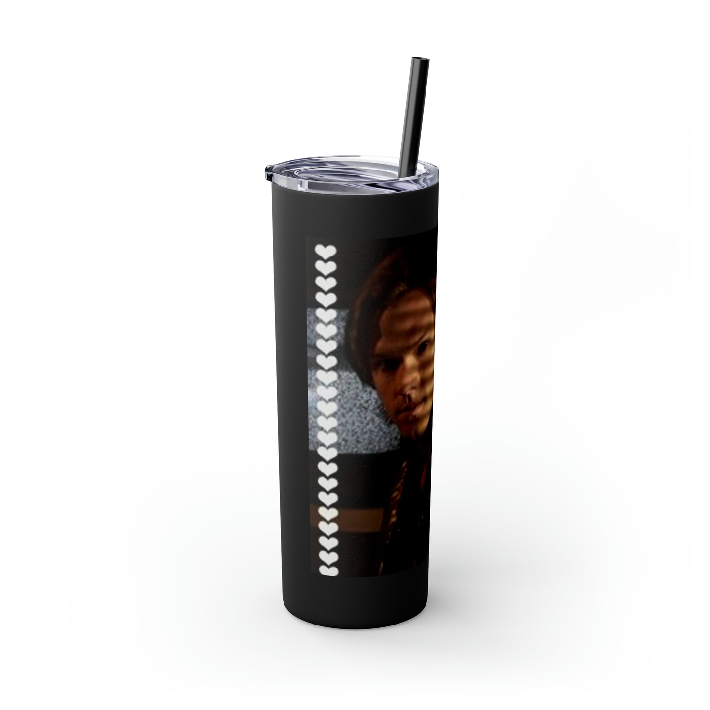 Supernatural Sam Valentine, Skinny Tumbler with Straw, 20oz