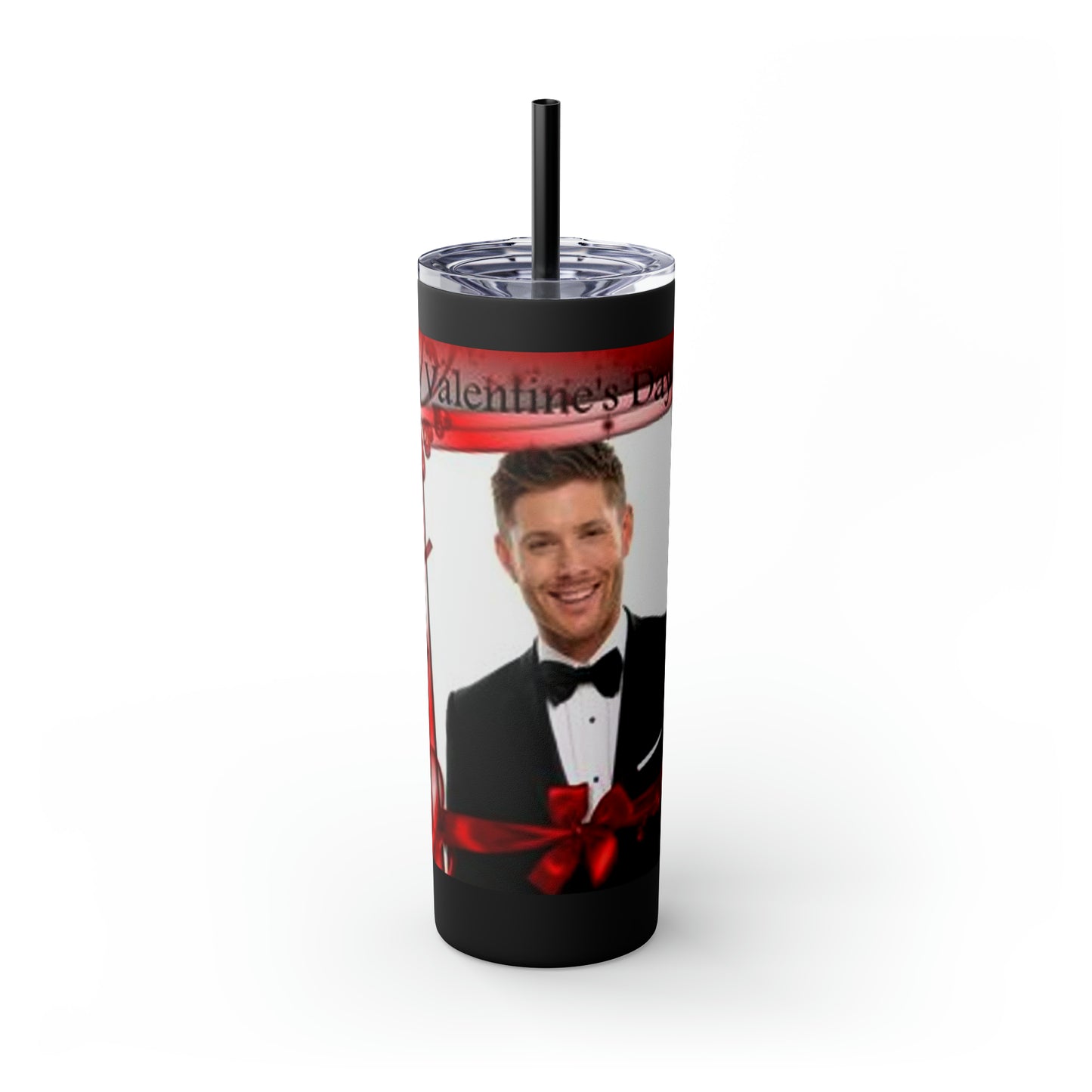 Supernatural Dean Valentine, Skinny Tumbler with Straw, 20oz