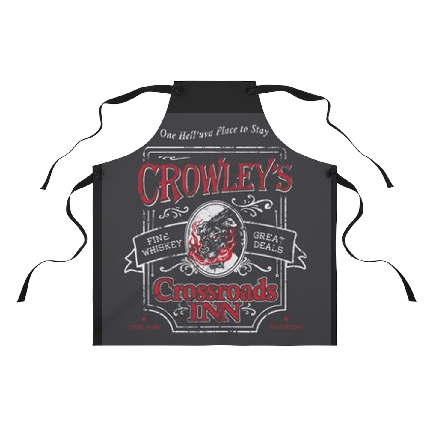 Supernatural "Crowleys Crossroads Inn" black Apron (AOP)