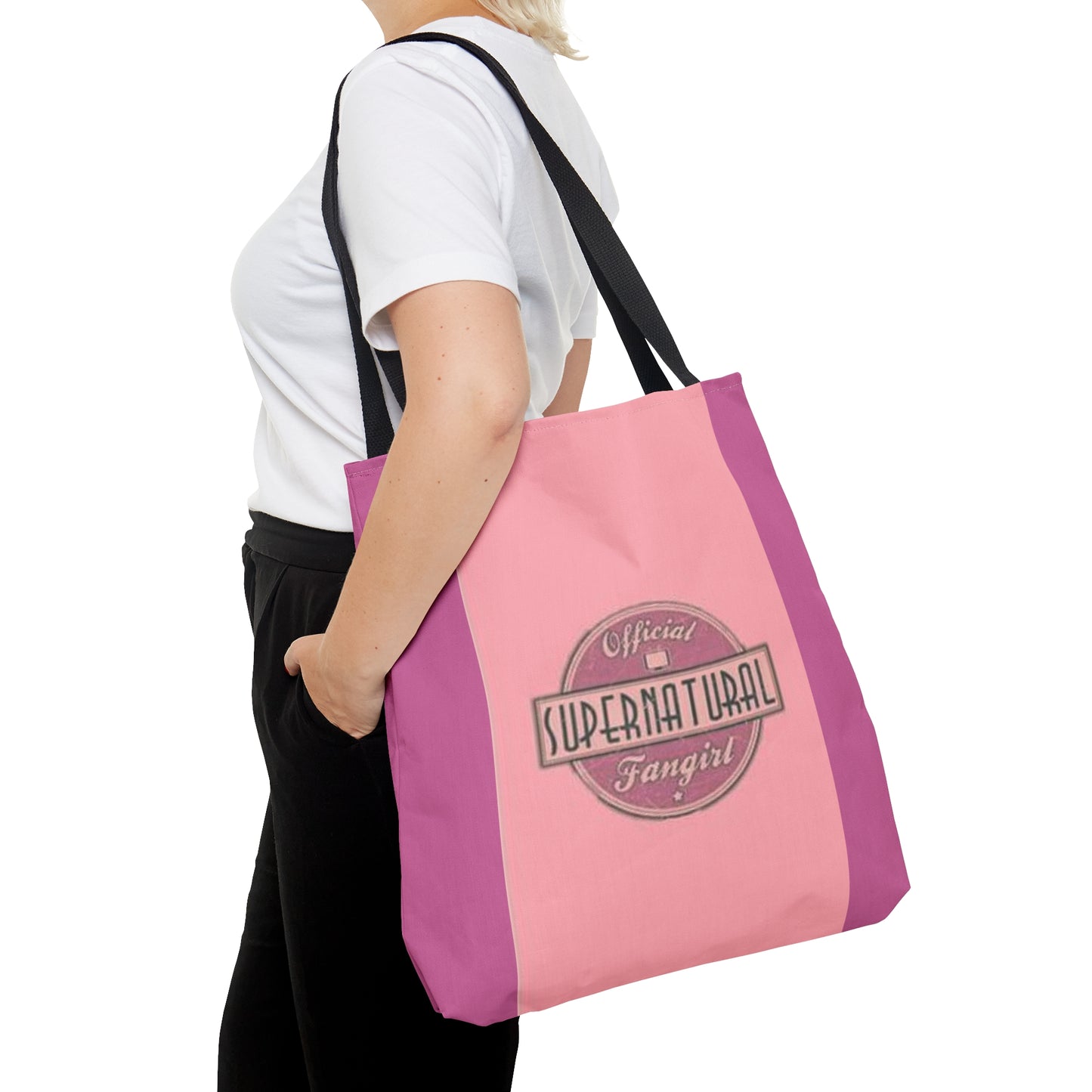 Supernatural "Fangirl" pink Tote Bag (AOP)