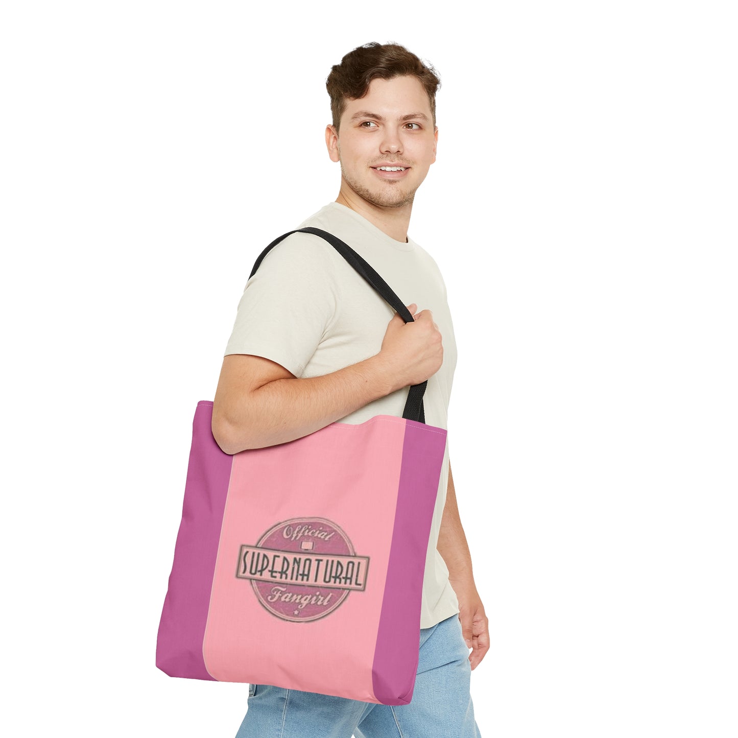 Supernatural "Fangirl" pink Tote Bag (AOP)