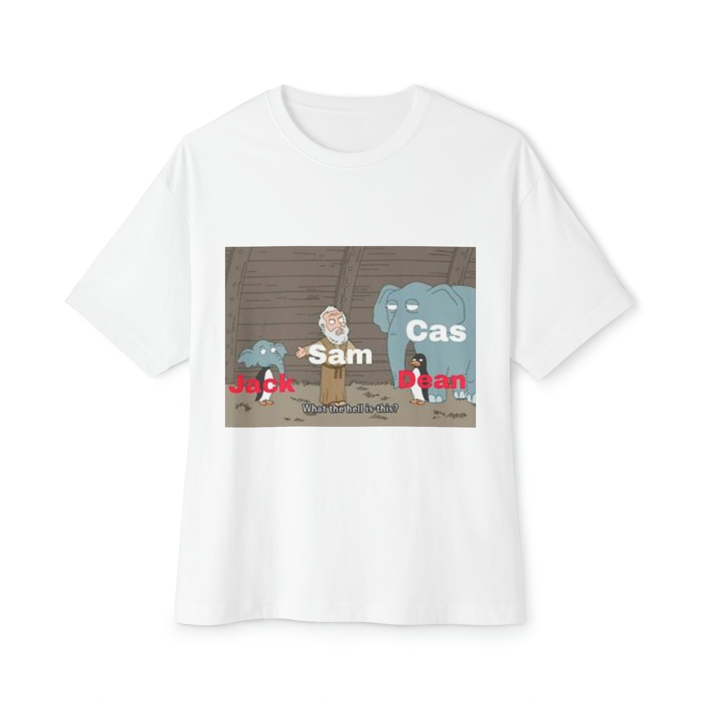Supernatural cartoon, Unisex Oversized Boxy Tee