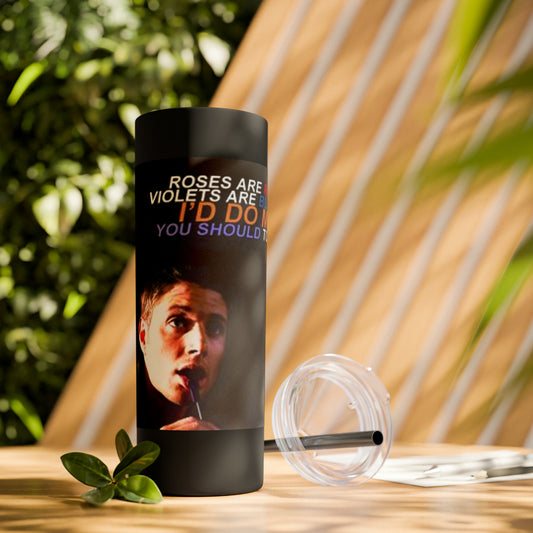 Supernatural Dean Valentine, Skinny Tumbler with Straw, 20oz