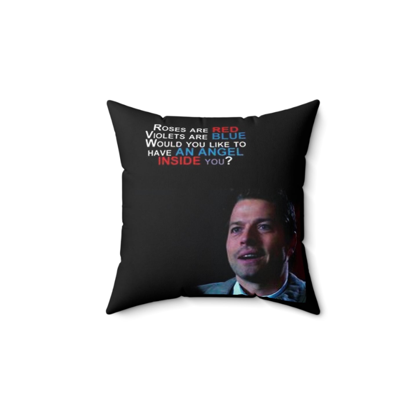 Supernatural Cas Valentine, Spun Polyester Square Pillow