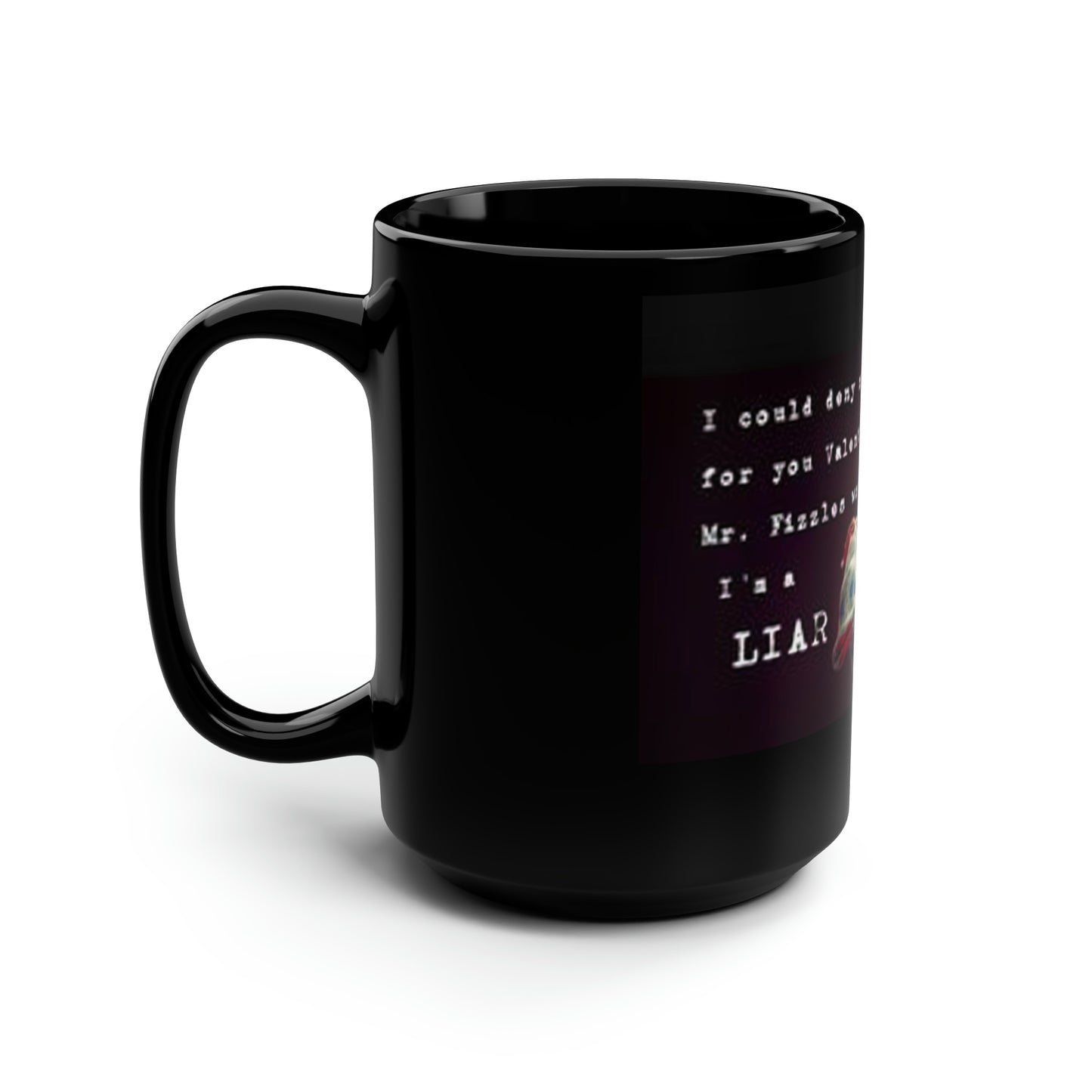 Supernatural "Mr. Fizzles" Valentine, Black Mug, 15oz