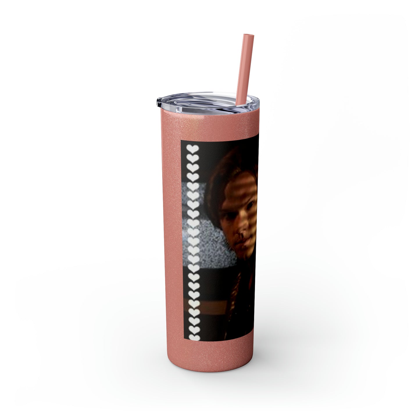 Supernatural Sam Valentine, Skinny Tumbler with Straw, 20oz