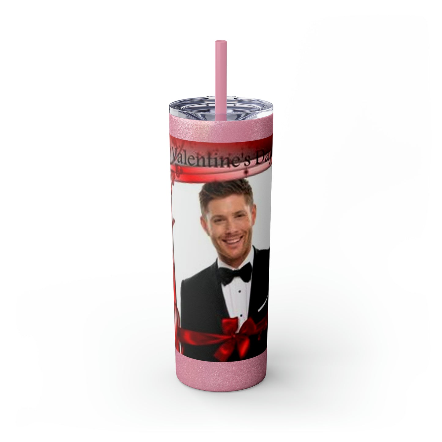 Supernatural Dean Valentine, Skinny Tumbler with Straw, 20oz