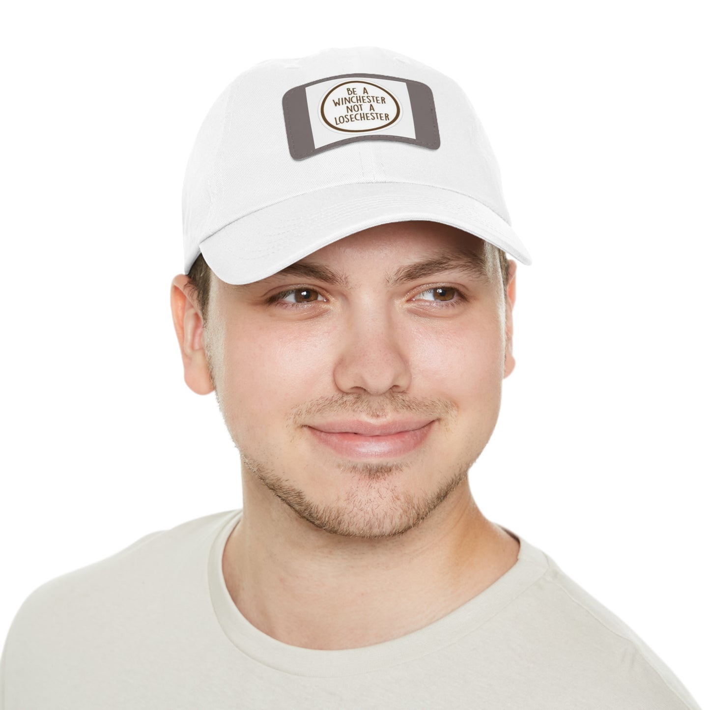Supernatural "Don't be a Losechester" Dad Hat with Leather Patch (Rectangle)