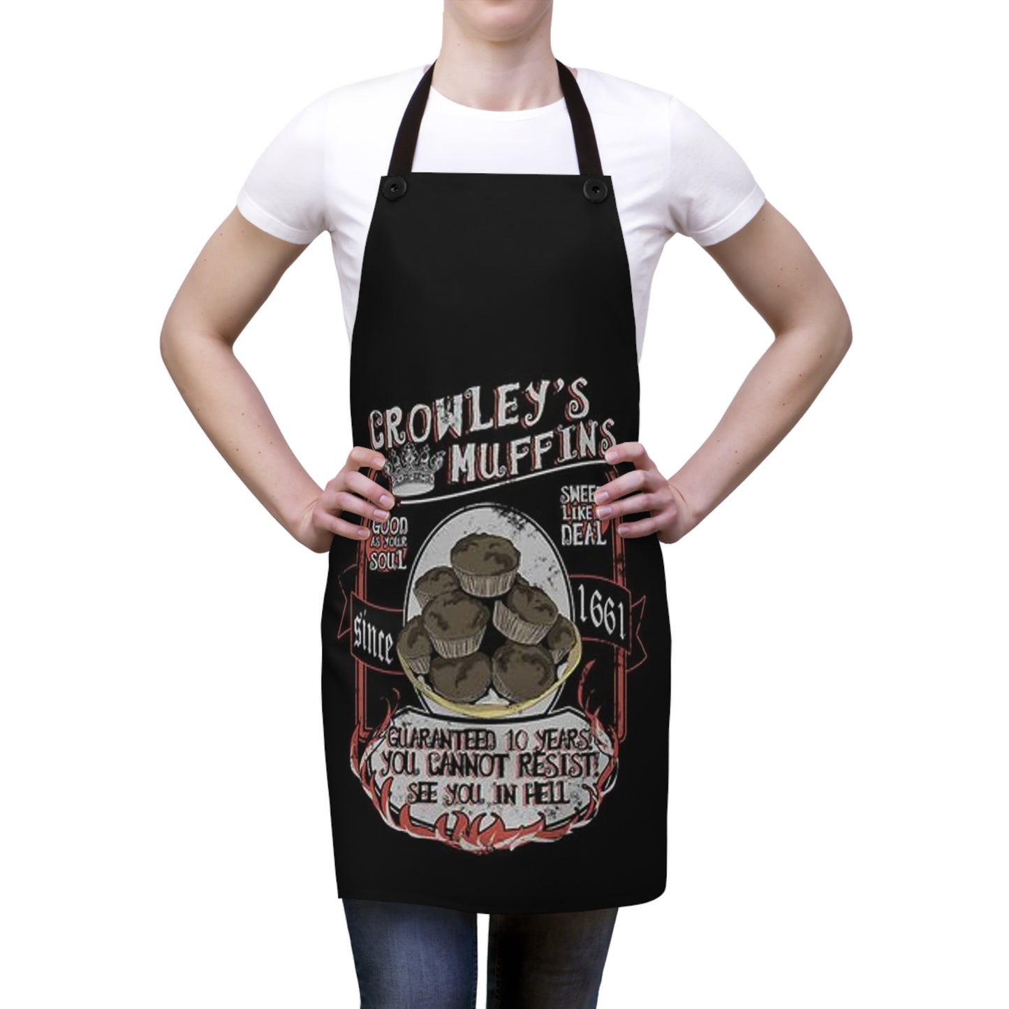 Supernatural "Crowleys Muffins" black Apron (AOP)