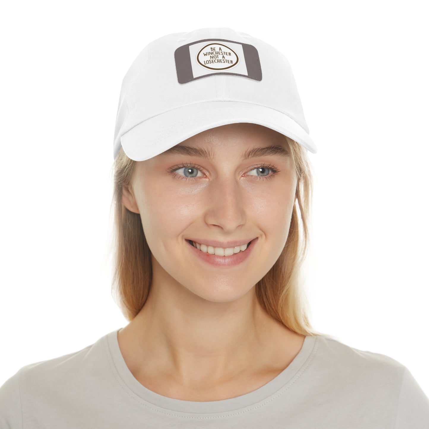 Supernatural "Don't be a Losechester" Dad Hat with Leather Patch (Rectangle)