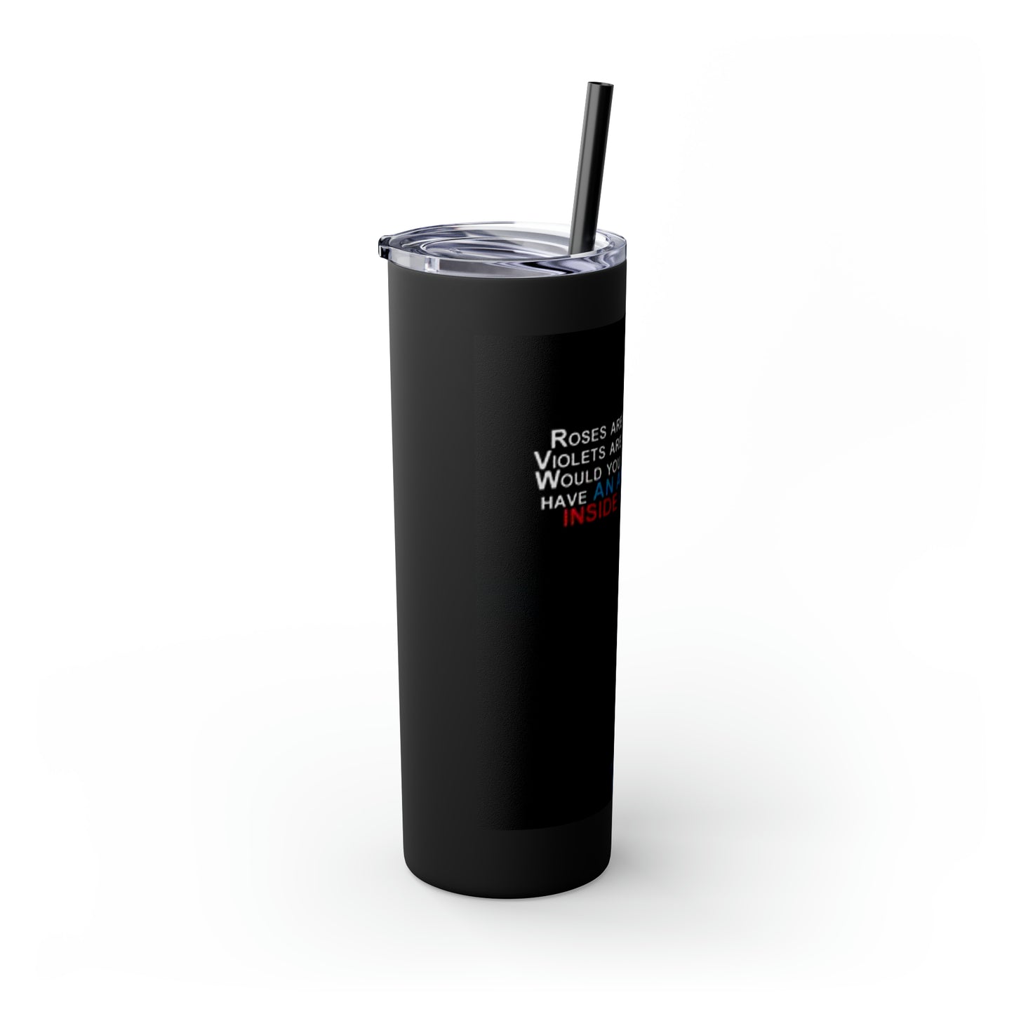 Supernatural Cas Valentine, Skinny Tumbler with Straw, 20oz