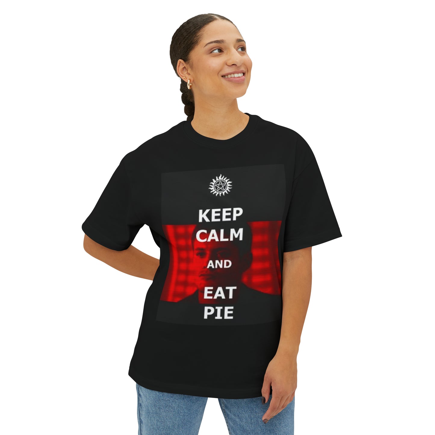 Supernatural Dean Pie, Unisex Oversized Boxy Tee