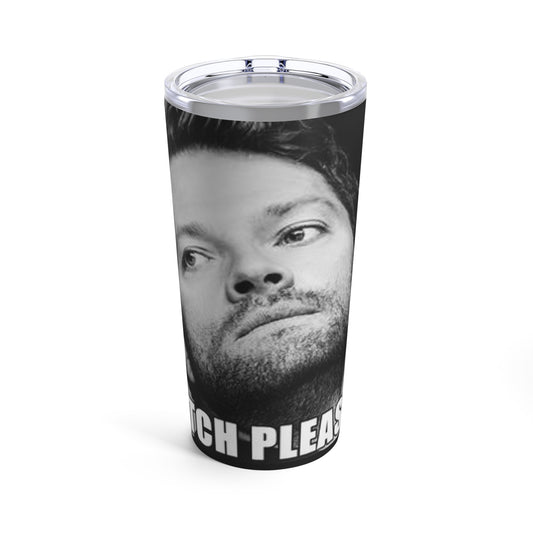 Supernatural "Cas/Bitch Please" black Tumbler 20oz