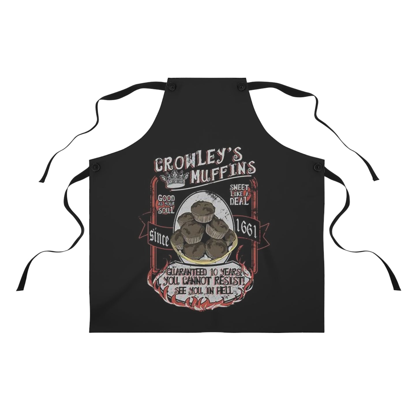 Supernatural "Crowleys Muffins" black Apron (AOP)