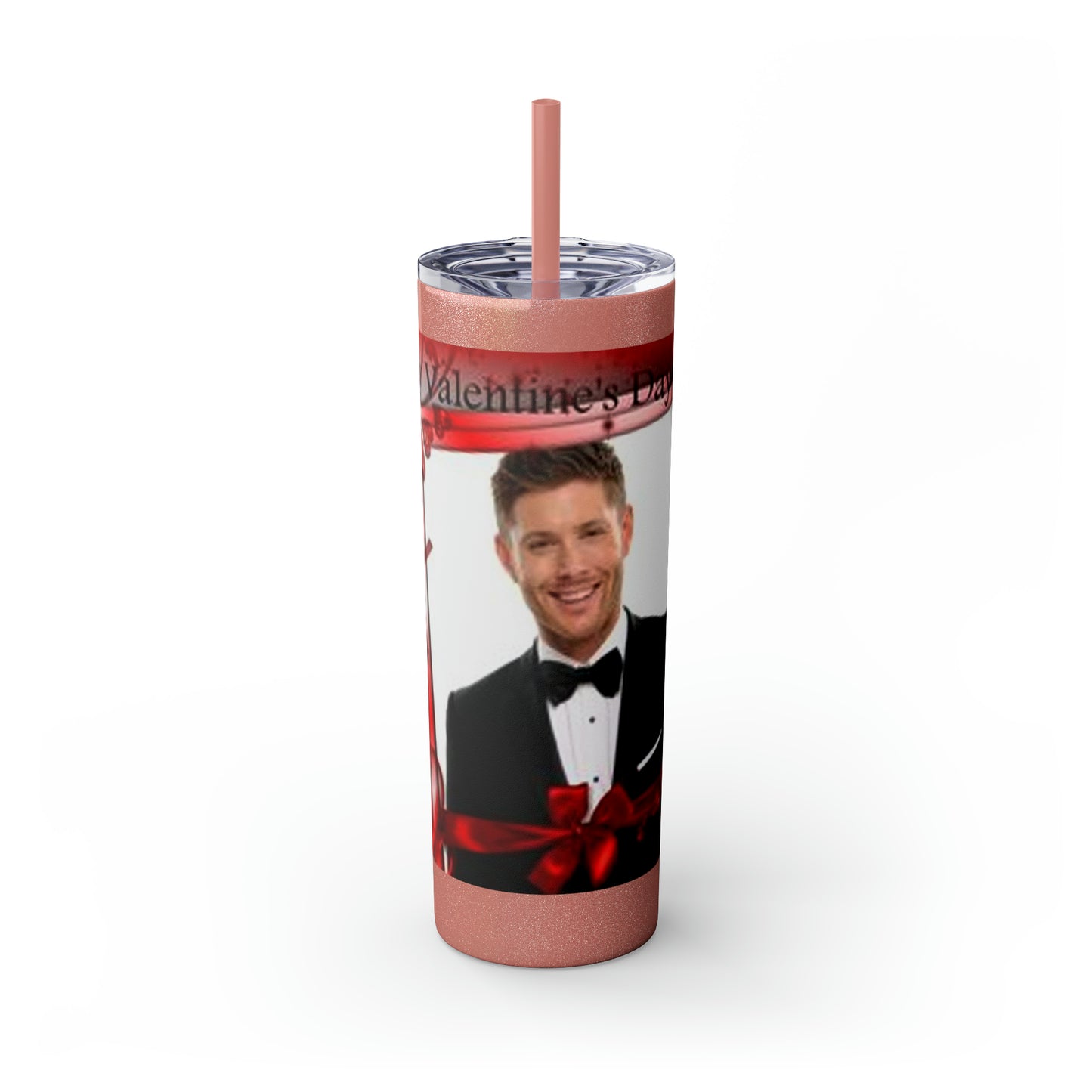 Supernatural Dean Valentine, Skinny Tumbler with Straw, 20oz