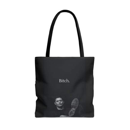 Supernatural "Bitch/Jerk" black Tote Bag (AOP)