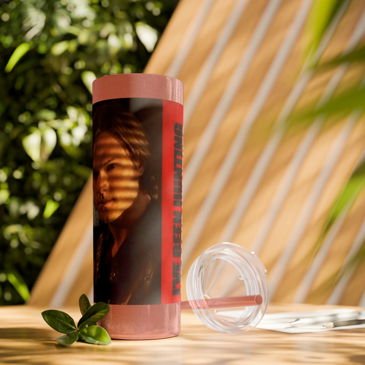 Supernatural Sam Valentine, Skinny Tumbler with Straw, 20oz