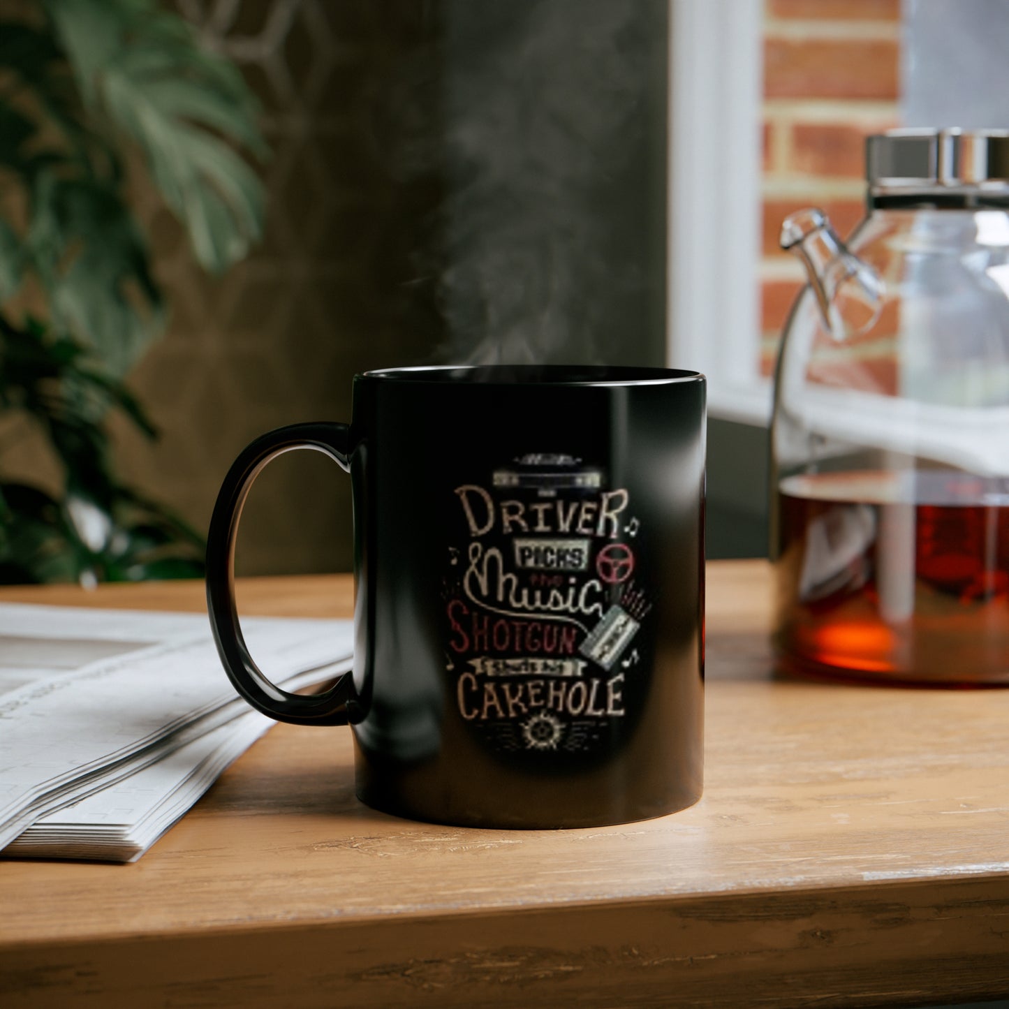 Supernatural "Driver Shuts Cakehole" black 11oz Black Mug