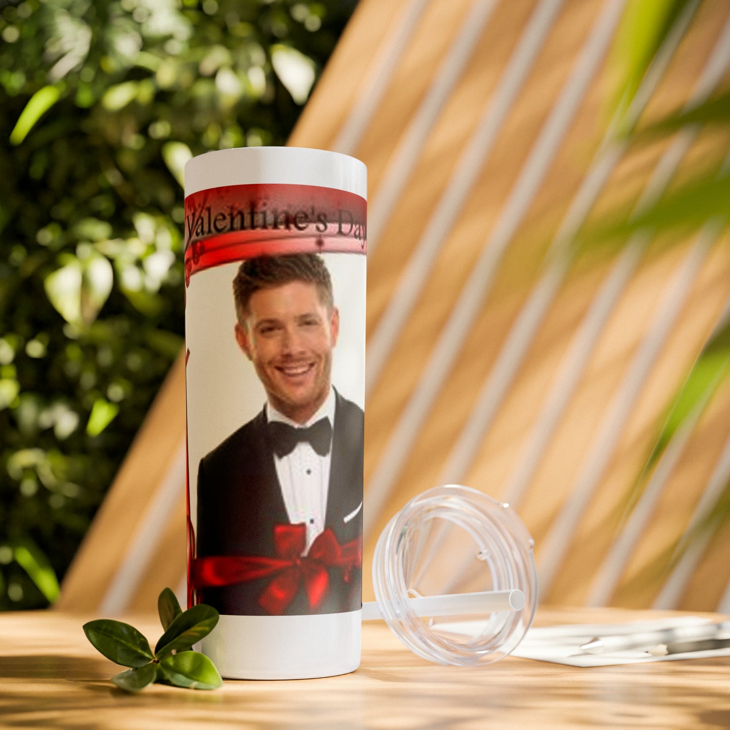 Supernatural Dean Valentine, Skinny Tumbler with Straw, 20oz