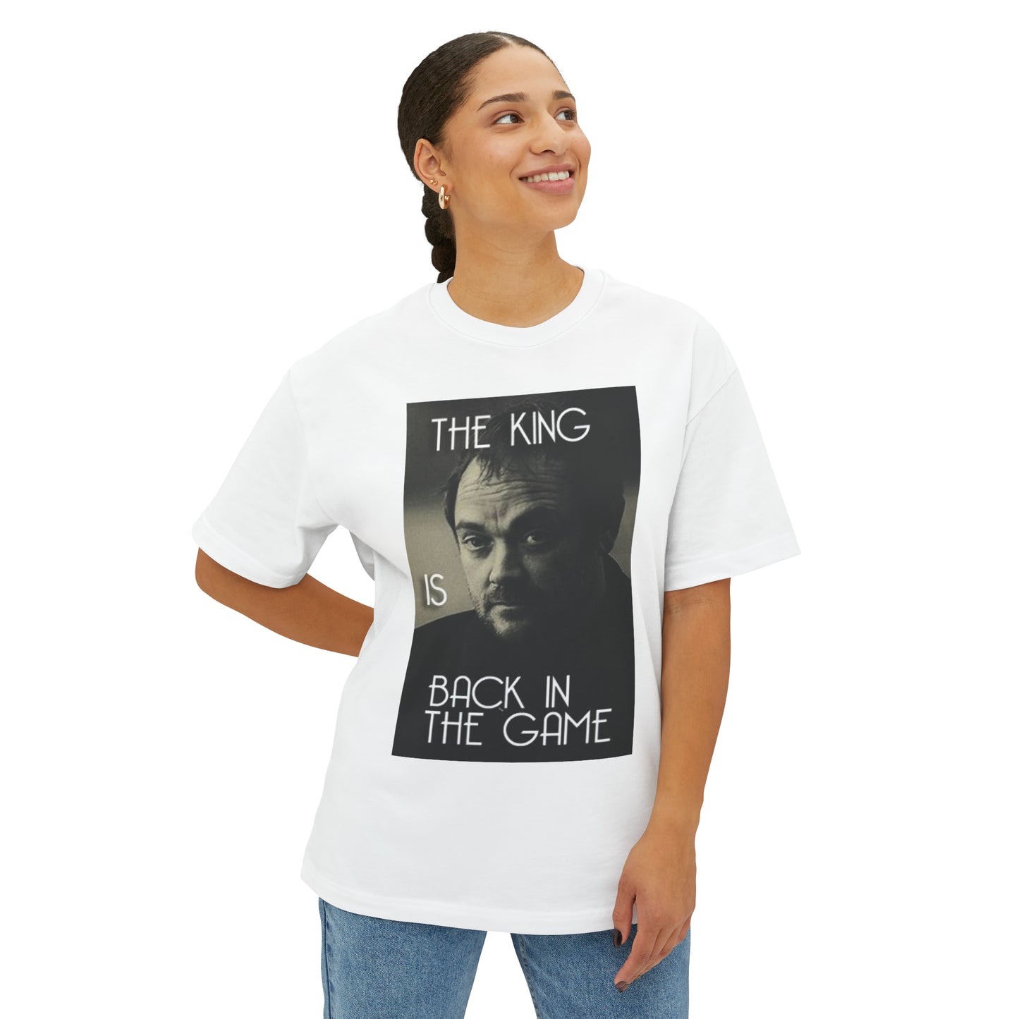Supernatural Crowley, Unisex Oversized Boxy Tee