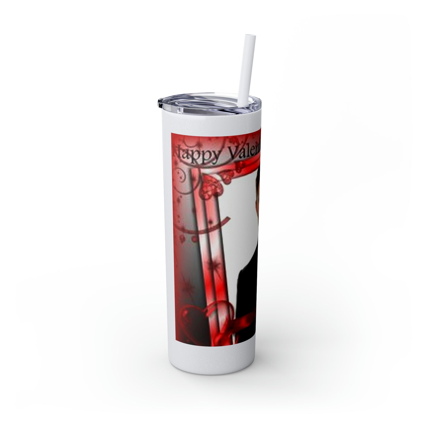 Supernatural Dean Valentine, Skinny Tumbler with Straw, 20oz