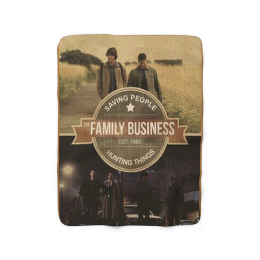 Supernatural "Family Business" Sherpa Fleece Blanket
