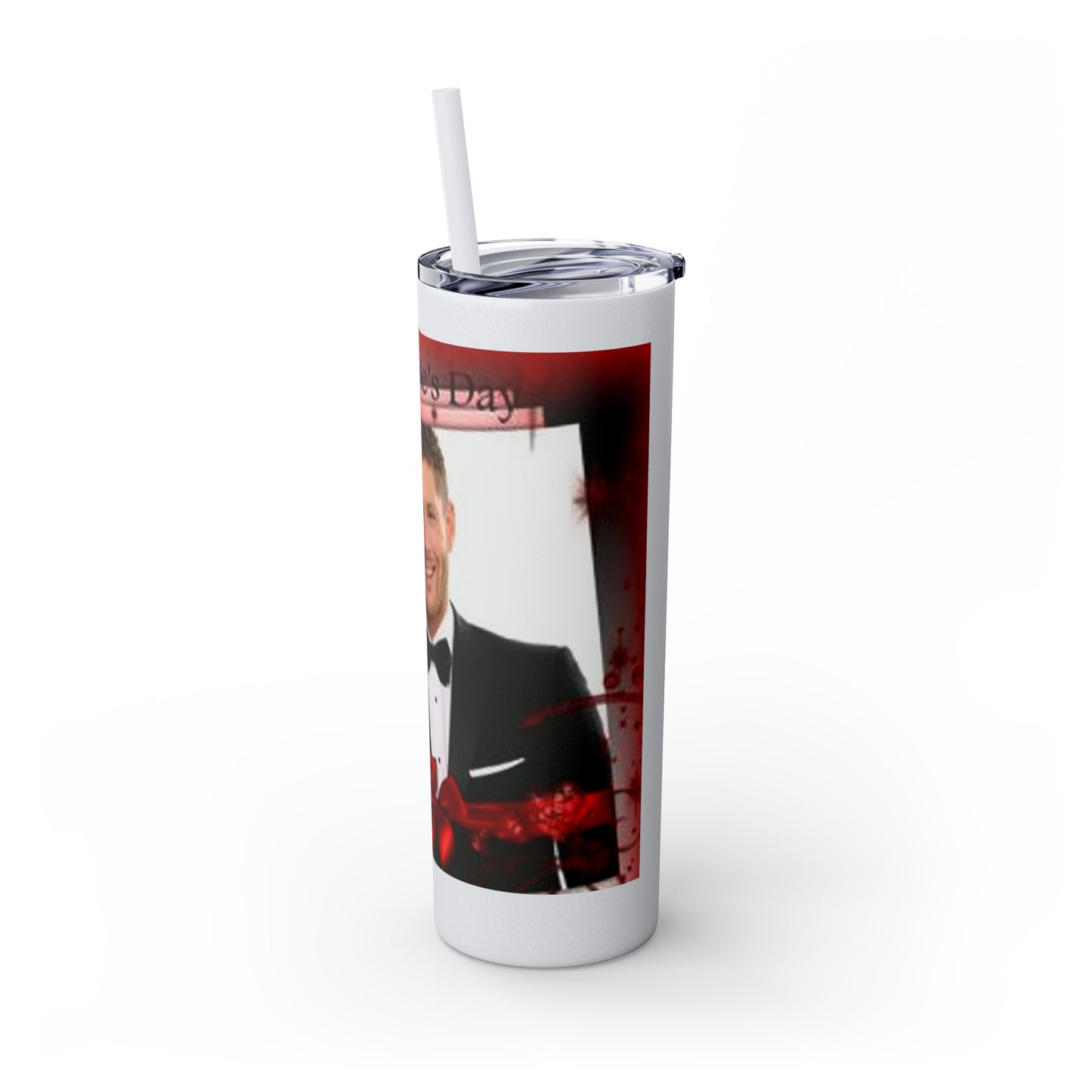 Supernatural Dean Valentine, Skinny Tumbler with Straw, 20oz