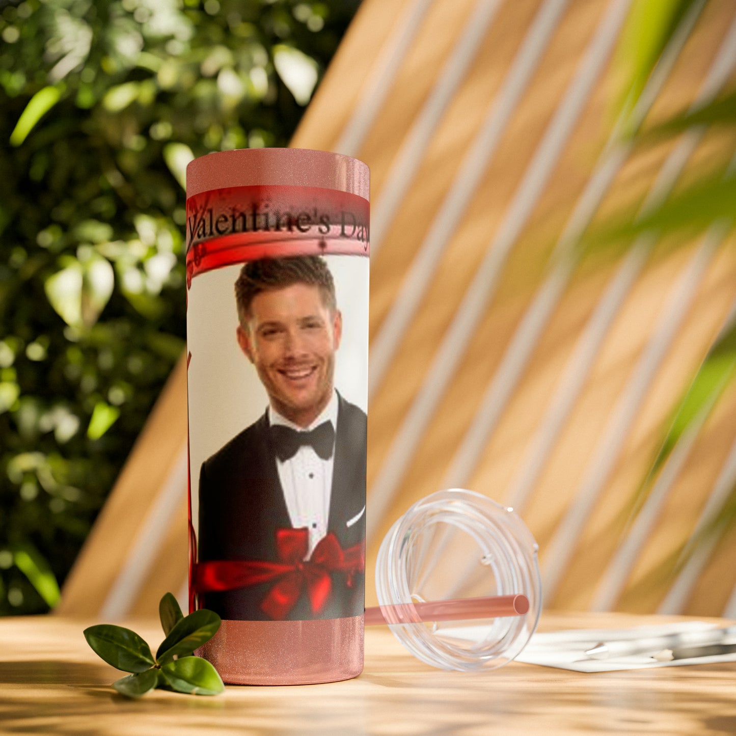 Supernatural Dean Valentine, Skinny Tumbler with Straw, 20oz